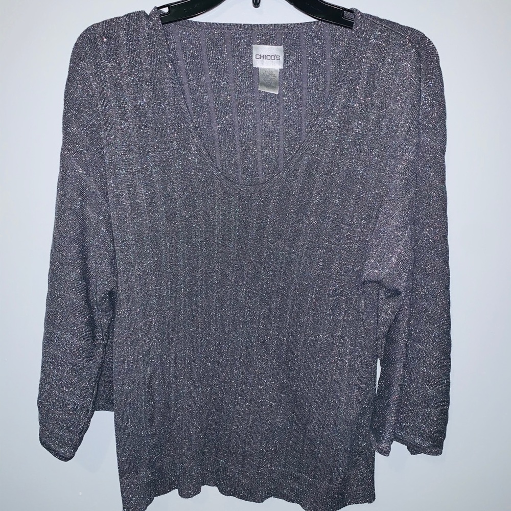 - Chico’s sweater silver shine004